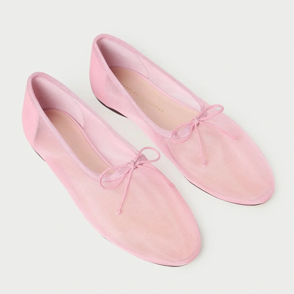 Loeffler Randall Landon Pink Mesh Ballet Flats - Picture 3 of 10